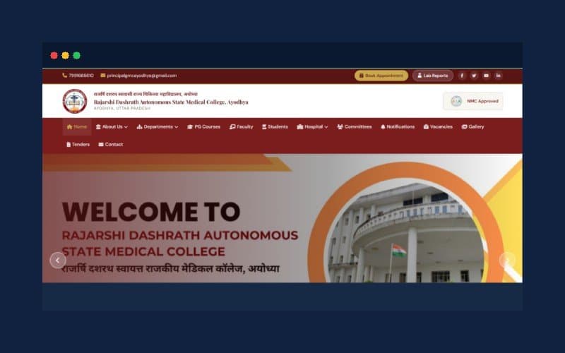 ASMC Ayodhya Medical College Website