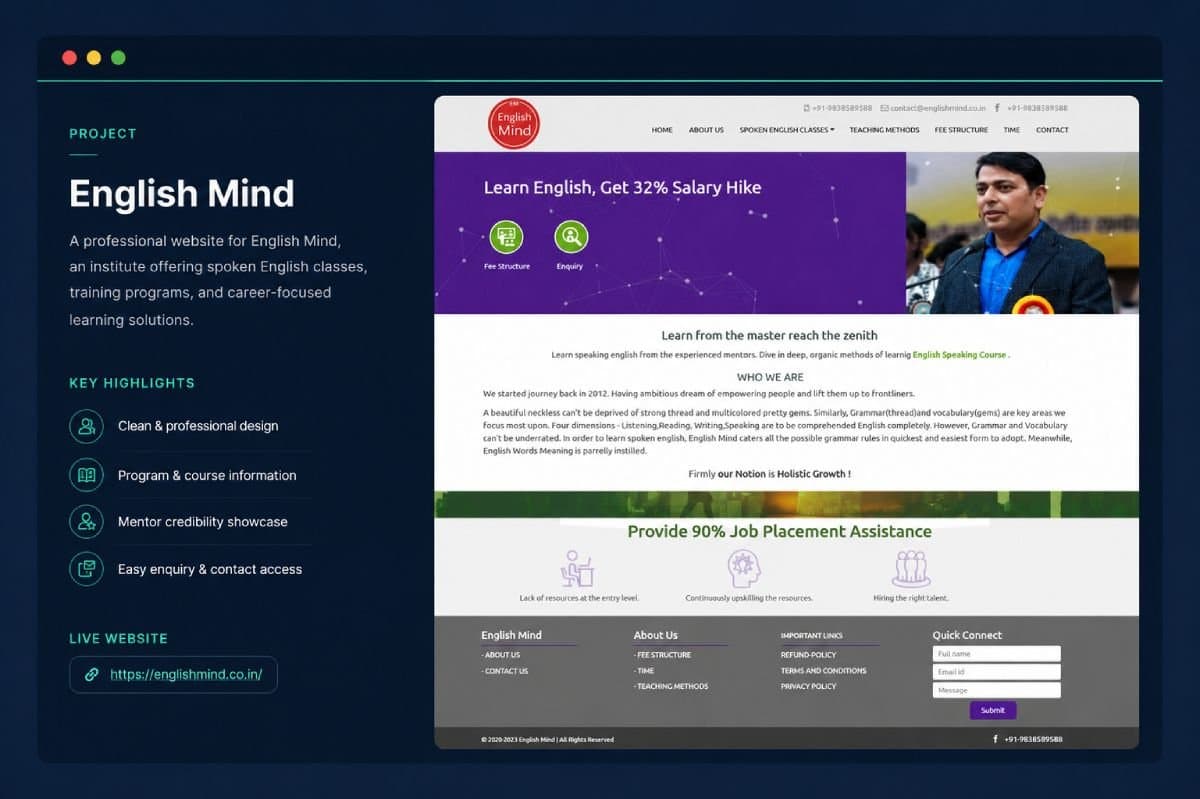 English Mind Coaching Website